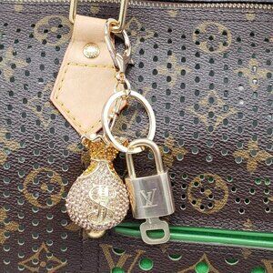 Authentic Louis Vuitton Lock & Key with unbranded Bagcharm, Keycharm, Keychain